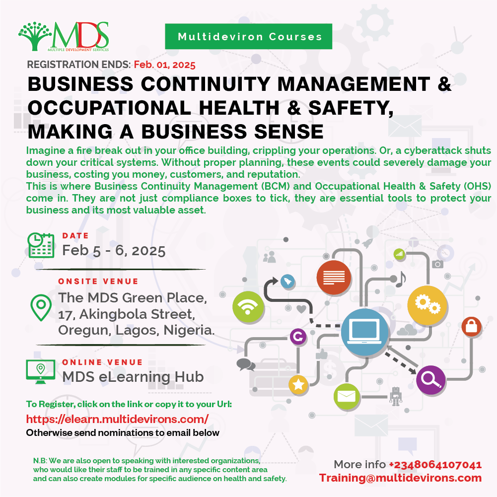 BUSINESS CONTINUITY MANAGEMENT & OCCUPATIONAL HEALTH & SAFETY, MAKING A BUSINESS SENSE