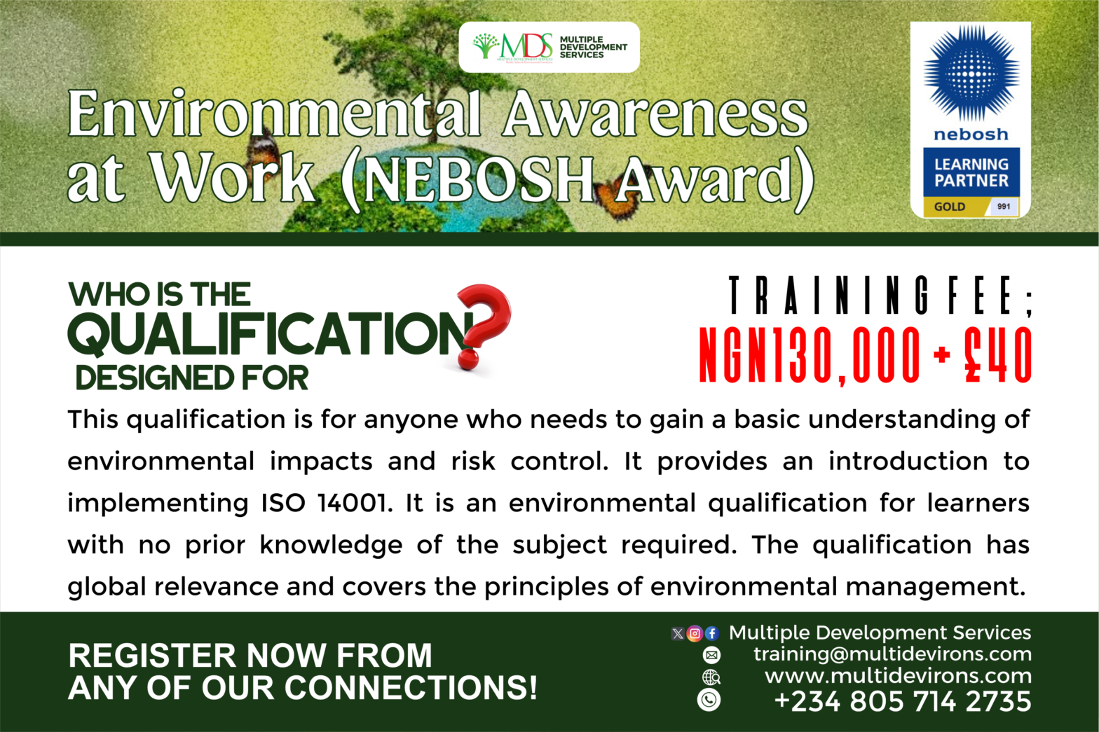 NEBOSH Award in Environmental Awareness at Work