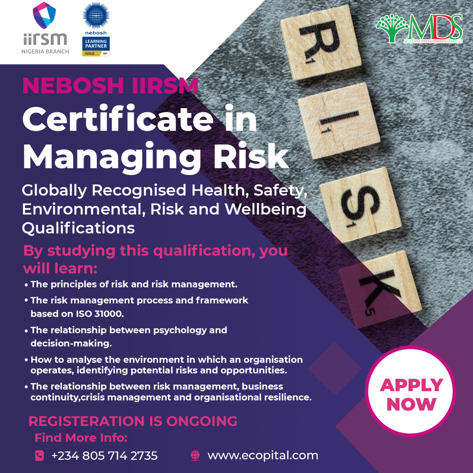 NEBOSH IIRSM Certificate in Managing Risk