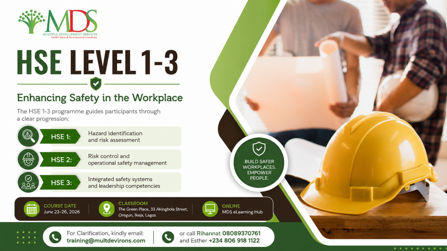 Health, Safety and Environment Level 1-3